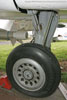 Starboard main gear - FAW.2 XN685. Leg, door and bay interiors in light blue/grey, wheel hub natural metal.