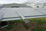 Starboard wing - FAW.2 XN685. Fuel dump pipe. Note trailing edge of the wing is part of the flaps.