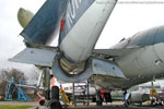 Port wing - FAW.2 XJ565. Flap detail. Note how the curved part of the flap wraps under the tailboom and top surface colour continues onto top of flaps.