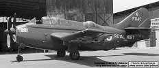 Seen parked outside the RAF Khormaksar Station Flight hangar in 1963 is AS.4 XA430 from HMS Ark Royal. Painted in overall dark blue grey, it carries the white ensign on the nose and the acronym 'FOAC' (Flag Officer Aircraft Carriers) on the tailfin. As the title might suggest, it was used as a 'taxi' to ferry high-ranking naval officers to on-shore briefings and planning meetings, but more importantly from a sailor's perspective, the collection of mail from home. When later converted to full COD.4 status XA430 lost the radar 'dustbin' from the rear lower fuselage and gained some extra aerials in common with the other COD.4s.