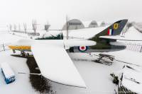 Hunter F.2 WN904 at snowy Sywell, 24th January 2021; Damien Burke