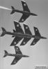 Close-in formation shot of five of the Blue Diamonds.