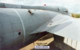 XL603 at Bruntingthorpe. The nose might be non-standard, but this bit of the fuselage is pretty similar to normal Hunters. Drooped flaps can be seen at lower right.