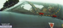 T.7 XL587 at Duxford. Standard two-seater cockpit canopy, but the grab handles aren't usually there.