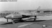 CFS Hunter F4, XF944 'A', was photographed during a rare visit to the unit's home base at Little Rissington in 1961. Following a long period in storage, it was converted to F58A standard in 1974 and delivered to the Swiss Air Force as 'J4142'.