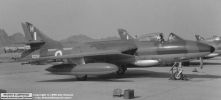 Following the planned invasion of  Kuwait in 1961 and the subsequent troubles in the Aden hinterland, the RAF increased the strength of the Middle East Hunter wing from 33 to 46 aircraft. Number 8 squadron had been based in this theatre for nearly forty years and one of its FGA9s, XG256 'H', is seen on the RAF Khormaksar pan in 1963. The rocket rails and 230-gallon drop-tanks were the standard configuration for the period.