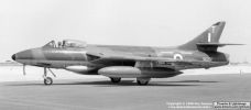 Another 8 squadron FGA9 is depicted in this shot of XG237 'T', as it is taxied out by one of the unit's pilots for a compass-swing on the far side of Khormaksar airfield in 1963. In 1969, it was converted to FGA73A standard and sold to the Royal Jordanian Air Force as '828'.