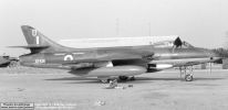 Four Hunter FR10s were assigned to 8 squadron in 1961 and one of them, XF436 'U', is seen being prepared for an engine run at Khormaksar during the Summer of '62. Of interest is the absence of rocket rails under the wings and the cameras fitted in the nose.