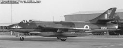This early-1963 photograph captured FGA9, XE650 'U', of number 1 squadron taxiing-in at Khormaksar after the long ferry flight from the UK via Bahrain to undertake a short detachment. Note the addition of 100-gallon drop-tanks on the outer pylons and absence of rocket-rails to comply with the overflight regulations of different countries.