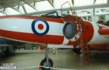 A good look at the access ladder introduced when RAF pilots got fed up with sliding off the fuselage, seen here on FAW.9 XH897 at Duxford. This aircraft sports a number of unusual modifications and is not representative of other FAW.9s. It does however show how much more nose there is before the radome begins - the radome edge is just visible forward of the roundel. Compare with the shot of XH992 above.