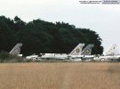 The dump at RAF Wattisham in 1975; spares-recovered F.1As await the axe.