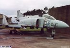 XV577 at RAF Leuchars, 11th March 2000. Used for BDR training, the blue X marks an aircraft as being out of use for satellite surveillance purposes, or Open Skies flights. The FILE addition is not standard! With the remains of XT903 nearby when this photo was taken, time was clearly running out for XV577 and sure enough she was scrapped in April 2001.