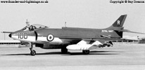 The carrier-code 'R' on a dark red tailfin identify Scimitar F.1 XD280/100 as being from HMS Ark Royal. Belonging to 800 NAS, it is seen taxiing in at RAF Khormaksar prior to taking up patrolling duties along the Yemen border.