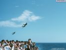 A loud and low flypast over HMS Eagle from a pair of Vixens during a firepower demonstration.