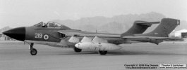 Another carrier to pass through Aden in 1963 was HMS Hermes and one of 892 NAS' FAW.1s, XN691 '219', is seen taxiing-out at RAF Khormaksar for a sortie along the Yemen border.