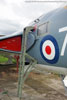 General view - FAW.2 XN685. This tiny window is all the observer had to look out of, and was often covered with a curtain (as here). Note bulged hatch surround, hatch handle and standard Sea Vixen ladder (same both sides, usually painted red).