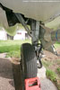Port main gear - FAW.2 XN685. Leg, door and bay interiors in light blue/grey, wheel hub natural metal.