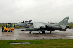 Harrier GR.9 being towed