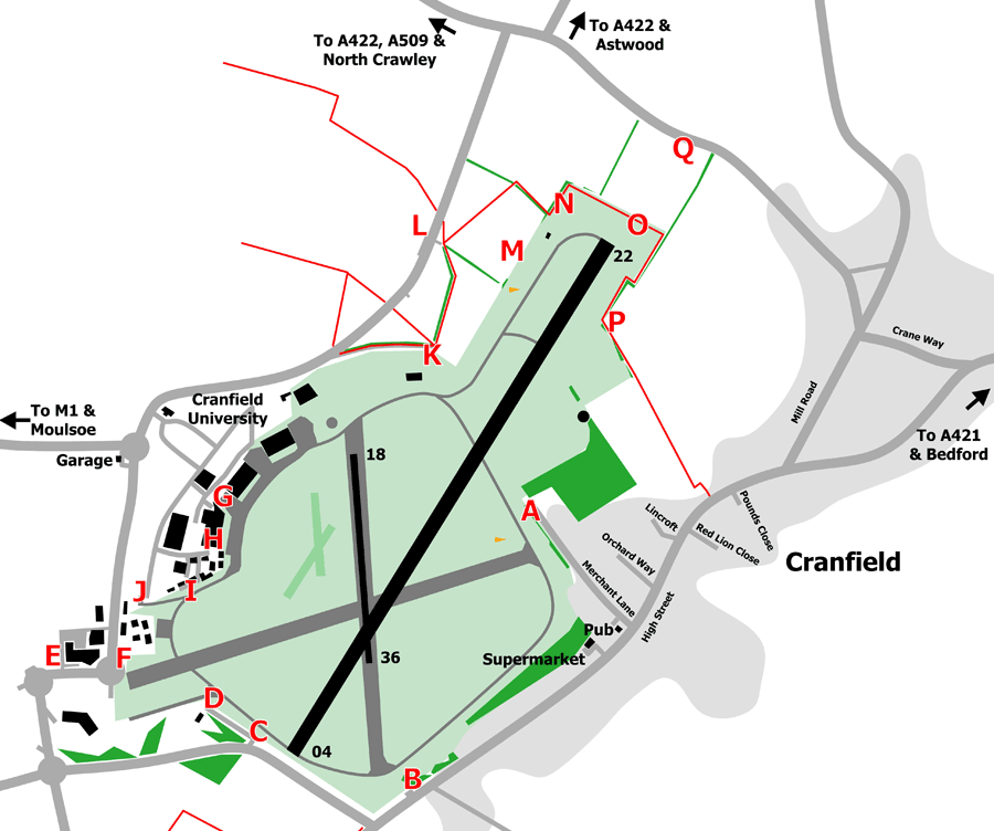 Cranfield viewing locations