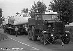 XR220 never flew but was fortunately preserved; the fuselage is on one trailer here with wings and tailplane on others.