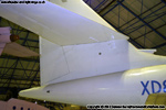 Starboard tail. Early Valiants had a shorter tail cone. The tab at the bottom of the rudder is a control lock added by the Museum. The grey patch at the top of the fin is a fine grille allowing airflow in and out of the top cap of the fin, which covers a radio aerial.