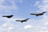 In formation with two RAF VC-10s.