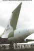 B.2 XM655's tail. The bulge on the top of the rear fuselage is the brake parachute door. You can just make out the tail scrape indicator on the bottom of the rear fuselage too - above the outermost starboard jetpipe. This would give the pilots warning that the rear fuselage was hitting the ground.