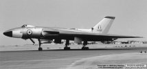 It was very rare to see a V-bomber without an all-white, anti-flash paint scheme in the early 'sixties and the crew on this one obviously felt the heat, as they had opened the access hatch (in front of the nose wheel) immediately on landing at RAF Khormaksar. Early production B.1A, XA895, was operated by the Bomber Command Development Unit (BCDU) at RAF Finningley when photographed in 1963.