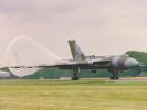 XL426 streaming her brake parachute at the RAF Mildenhall Open Day in 1988.