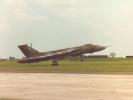 XM657, the last Vulcan built, lands at the RAF Waddington Open Day in June 1981.