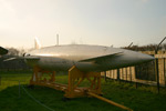 Blue Steel on a trolley nestling underneath the wing of Vulcan XL360 at Coventry.