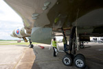 B.2 XH558 port main undercarriage and wing underside. All gear legs are gloss black and bays are white.