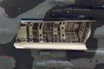 B.2 XH558. Bomb bay open in flight (front end to left of shot). As you can see the doors swing inwards and do not just hinge at the edge of the bay.